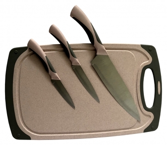 KOOPMAN, Sada prkénko + 3ks nožů, světle béžová