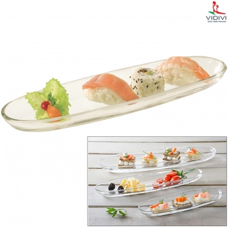 VIDIVI, oválný skleněný servírovací podnos FENICE, 30 x 9,5 cm VIDIVI, oválný skleněný servírovací podnos FENICE, 30 x 9,5 cm