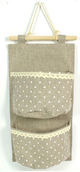 DUE ESSE, Závěsný světle hnědý kapsář, 2 přihrádky