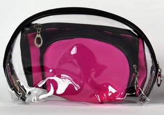 DUE ESSE, sada 3 ks kosmetických tašek, červené