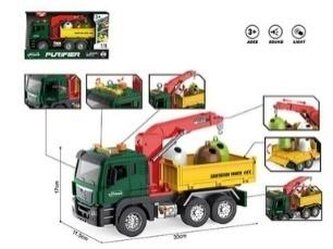 Auto śmieciarka kontener z dźwigiem 1:10 św/dż