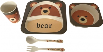 DUE ESSE, Dětská jídelní sada MEDVĚD, 5 dílná