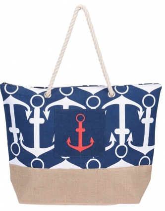 Koopman, Plážová taška KOTVA 38 x 38 x 14 cm, tm. modrá