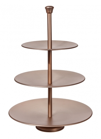 KOOPMAN, Nerezová etažérka 3 patra 25 / 20 / 16 cm, gold