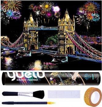 NORIMPEX Škrabací obrázek Londýn Tower Bridge 75x52cm