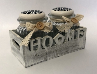 DUE ESSE, Sada 2 ks dóz HOME s víkem, dekor č.3