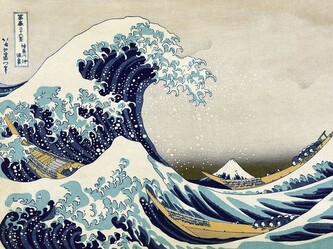 Umělecký tisk Hokusai - Great Wave of Kanagawa, Katsushika Hokusai, 40 × 30 cm