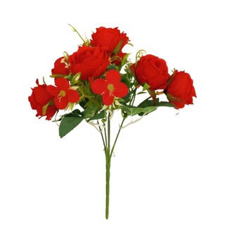 Růže kytička x5, červená  JH007 červená