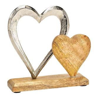 Stojanová srdíčka z mangového dřeva/kov