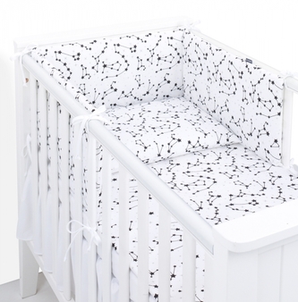 Mantinel s povlečením do postýlky, 3D sada - Star,, 135x100 cm; 135x100