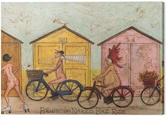 Obraz na plátně Sam Toft - Brighton Naked Bike Ride, 2 cm - 40×30 cm