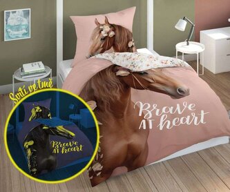 DETEXPOL Povlečení Kůň romantic heart svítící  Bavlna, 140/200, 70/80 cm