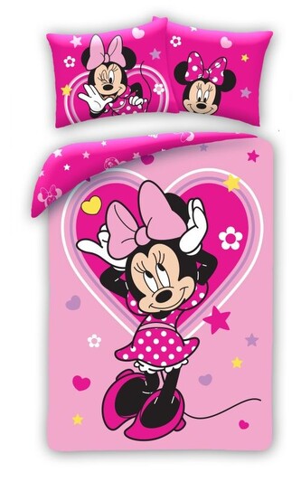 HALANTEX Povlečení Minnie Heart  Bavlna, 140/200, 70/90 cm