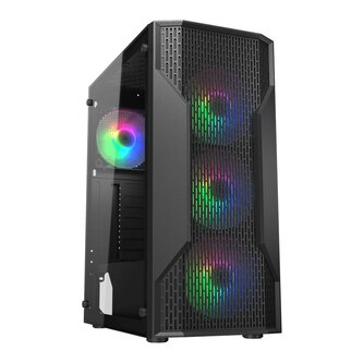 COUGAR PC skříň MX110 RGB Black (system build version) Mid Tower 4 x 120mm fans RGB