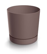 Plastový květináč TUBOS P s miskou odstín marsala matný, varianta 14,8 cm