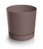Plastový květináč TUBOS P s miskou odstín marsala matný, varianta 14,8 cm
