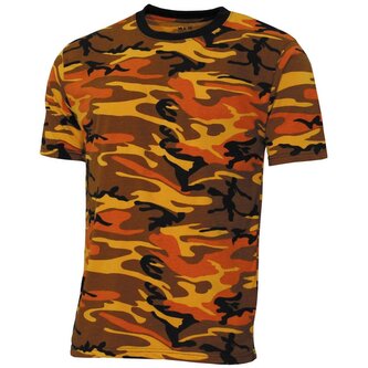 Triko s krátkým rukávem MFH Street - orange-camo, 3XL