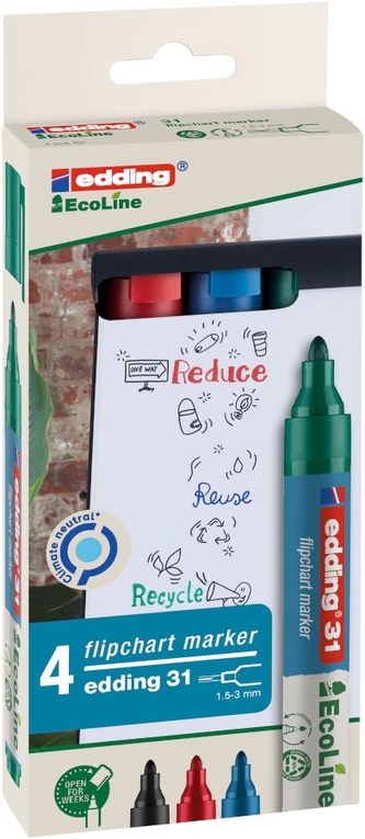 Popisovač na flipchart EDDING 31 EcoLine, sada 4 ks