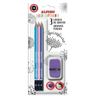 Alpino Balení 3 tužek Color Experience HB s gumou a struhadlem