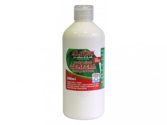 Láhev temperové barvy do školy 500 ml. bílá