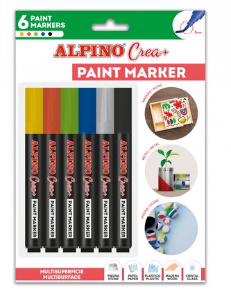 Alpino Crea+ Marker 6ks různé barvy