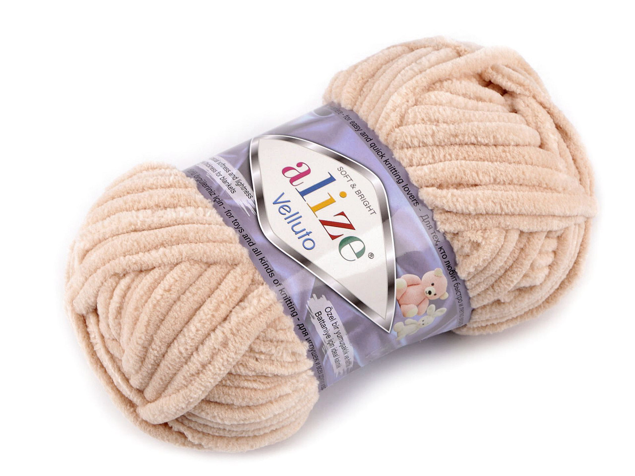 Pletací žinylková příze Alize Velluto 100 g - 1 ks - 16 (310) béžová světlá