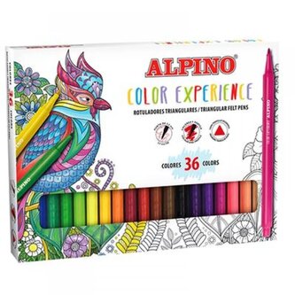 Balení 36 trojúhelníkových barevných fixů Color Experience