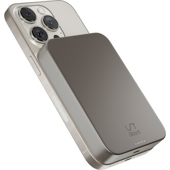 iWant Qi2 hliníková powerbanka 10000 mAh - MagSafe kompatibilní - titanová