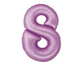 Balon foliowy Smart cyfra 8 lawendowy matowy 76cm