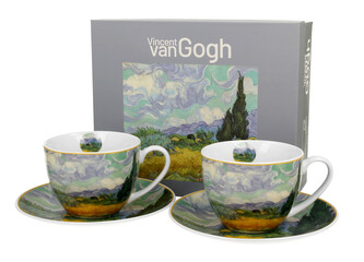 2 filiżanki ze spodkami WHEAT FIELD inspired by Van Gogh