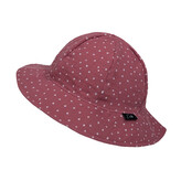 Dívčí klobouk mušelín Ruby DOT; Barva: rubínová; Velikost: XXS