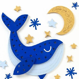 Zestaw kreatywny 3D Wieloryb 18x18cm