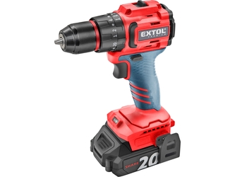 EXTOL PREMIUM vrtací šroubovák aku s příklepem SHARE20V, BRUSHLESS, 2Ah