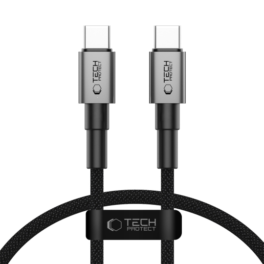 Datový kabel TechProtect Ultraboost, USB C na USB C, PD 60W/3A, délka 25cm, barva iron grey