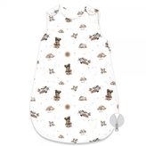 Spací vak, bavlna, 74 cm, Méďa pilot - bílá, béžová