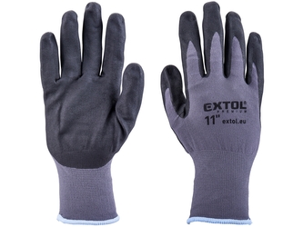 EXTOL PREMIUM rukavice nylonové, bezešvé, polomáčené v nitrilu, velikost 11"