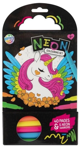 Kolorowanka jednorożec +5 neonowych markerów