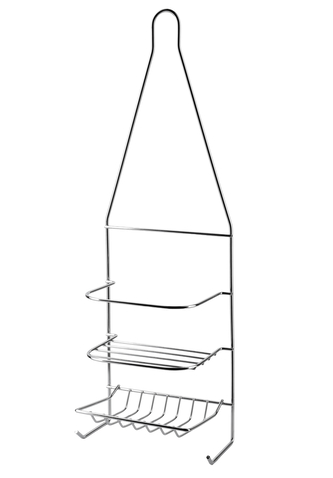 CARL SILVER Półka łazienkowa15x9,5x46cm 2 półki + 2 wieszaki