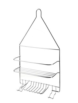CARL SILVER Półka łazienkowa2 półki 2 wieszaki 25x10x45cm