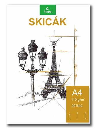 Skicák - bílý, A4, 110g (20 listů)