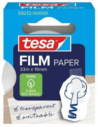 Lepicí páska "Tesafilm", transparentní, popisovatelná, papírová, 19 mm x 33 m, TESA 59212-00000-00