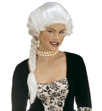 Widmann Historická paruka s copem bílá