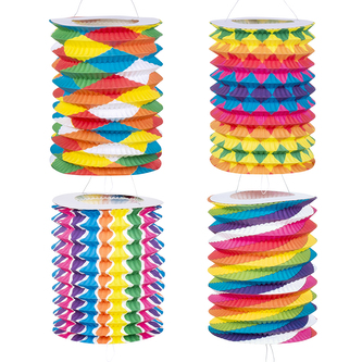 Boland Sada 12 strakatých lampionů válec