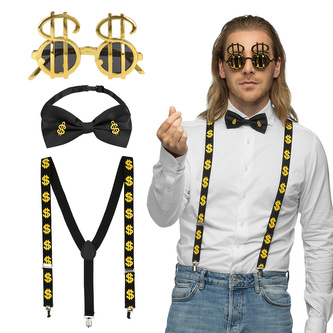 Boland Sada doplňků Dolar (brýle, motýlek a šle)