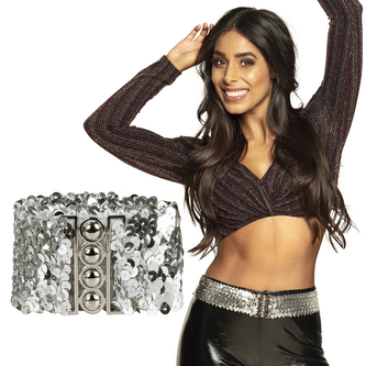 Boland Opasek stříbrný flitrový