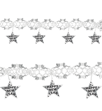 Widmann Girlanda Happy HAPPY NEW YEAR stříbrná