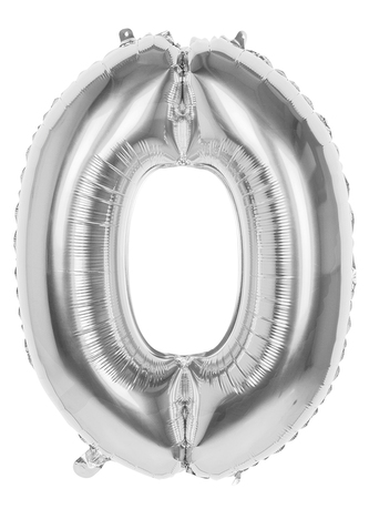 Boland Foliová číslice 0 stříbrná -86 cm