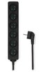 NEDIS napájecí prodlužovací zásuvka/ úhlová/ 6x zásuvka/ černá/ 1,5m