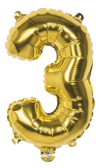Boland Foliová číslice 3 zlatá -86 cm