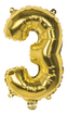 Boland Foliová číslice 3 zlatá -86 cm